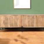 Brown Solid Wood Coastal Sideboard with Shelves and Doors