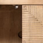 Brown Solid Wood Coastal Sideboard with Shelves and Doors