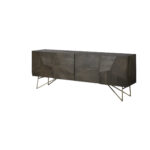 Dark Brown Solid Wood Sideboard with Shelves and Four Doors 11 Dark Brown Solid Wood Sideboard with Shelves and Four Doors