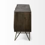 Dark Brown Solid Wood Sideboard with Shelves and Four Doors 13 Dark Brown Solid Wood Sideboard with Shelves and Four Doors