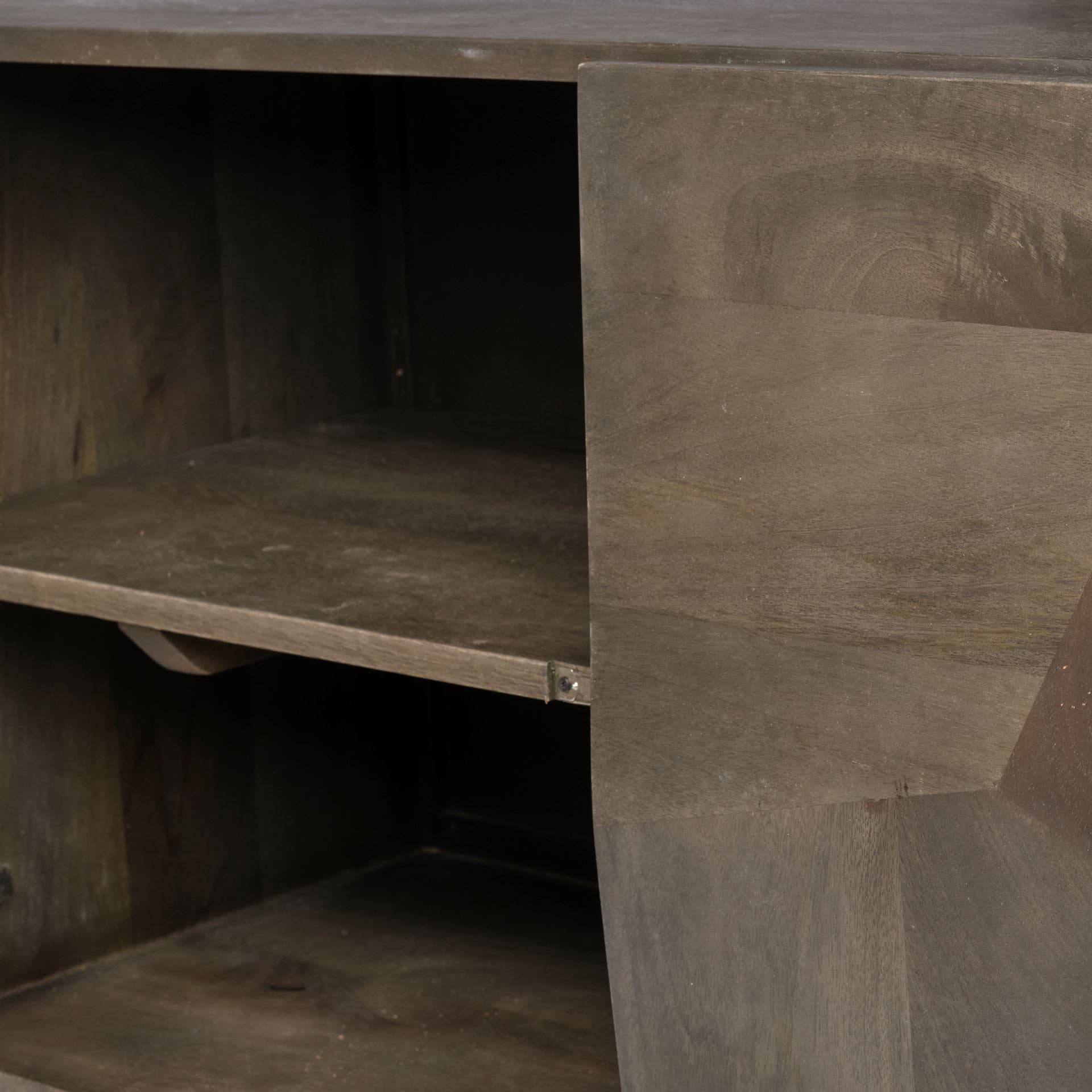 Dark Brown Solid Wood Sideboard with Shelves and Four Doors 7 Dark Brown Solid Wood Sideboard with Shelves and Four Doors - Image 7