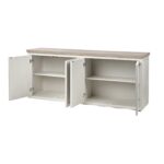 Brown and White Solid Wood Farmhouse Sideboard with Four Doors 14 Brown and White Solid Wood Farmhouse Sideboard with Four Doors