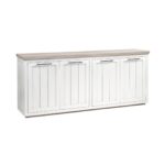 Brown and White Solid Wood Farmhouse Sideboard with Four Doors 12 Brown and White Solid Wood Farmhouse Sideboard with Four Doors