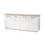 Brown and White Solid Wood Farmhouse Sideboard with Four Doors 15 Brown and White Solid Wood Farmhouse Sideboard with Four Doors
