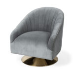 Gray Velvet Swivel Accent Chair with Gold Base 10 Gray Velvet Swivel Accent Chair with Gold Base