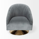 Gray Velvet Swivel Accent Chair with Gold Base 11 Gray Velvet Swivel Accent Chair with Gold Base