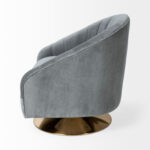 Gray Velvet Swivel Accent Chair with Gold Base 12 Gray Velvet Swivel Accent Chair with Gold Base