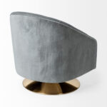 Gray Velvet Swivel Accent Chair with Gold Base 14 Gray Velvet Swivel Accent Chair with Gold Base