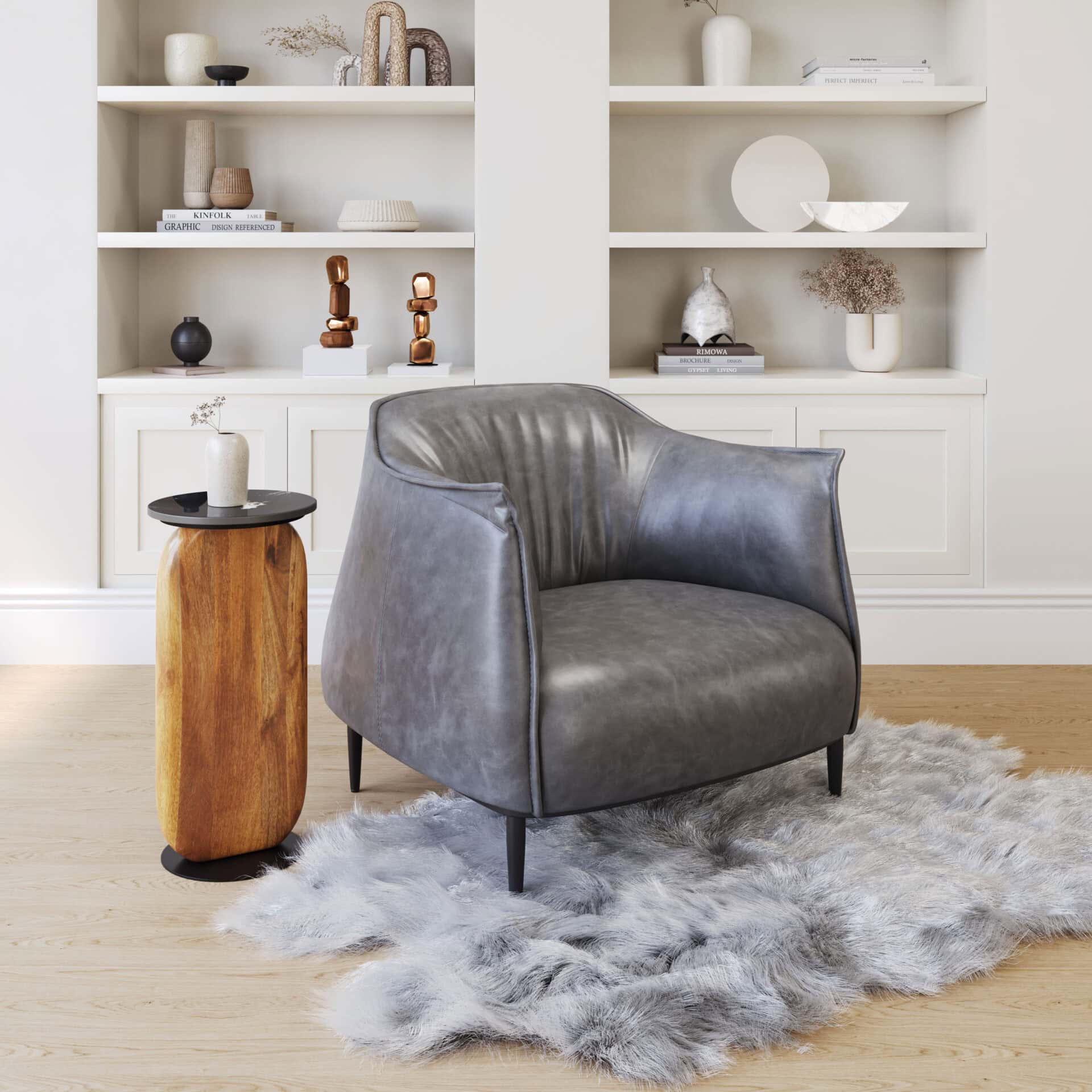 Coffee Faux Leather Accent Chair with Wood Legs and Armrest Support 1 Coffee Faux Leather Accent Chair with Wood Legs and Armrest Support