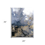 Hand-Painted Modern Canvas Wall Art with Gold and Charcoal