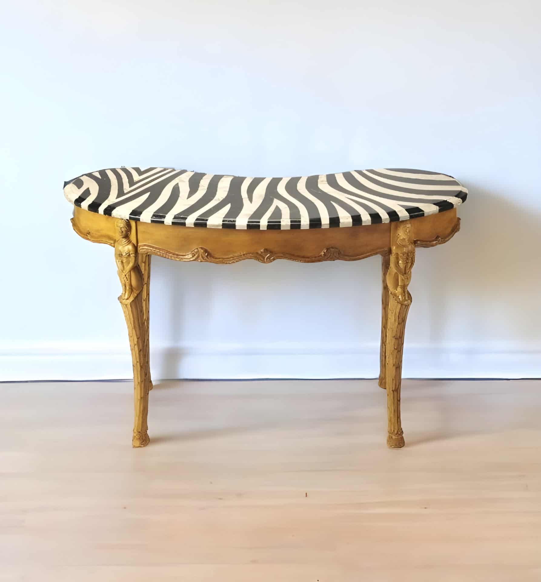 Exotic Zebra Black and White Curved Writing Desk 1 Exotic Zebra Black and White Curved Writing Desk