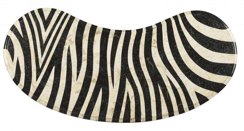 Exotic Zebra Black and White Curved Writing Desk 4 Exotic Zebra Black and White Curved Writing Desk - Image 4
