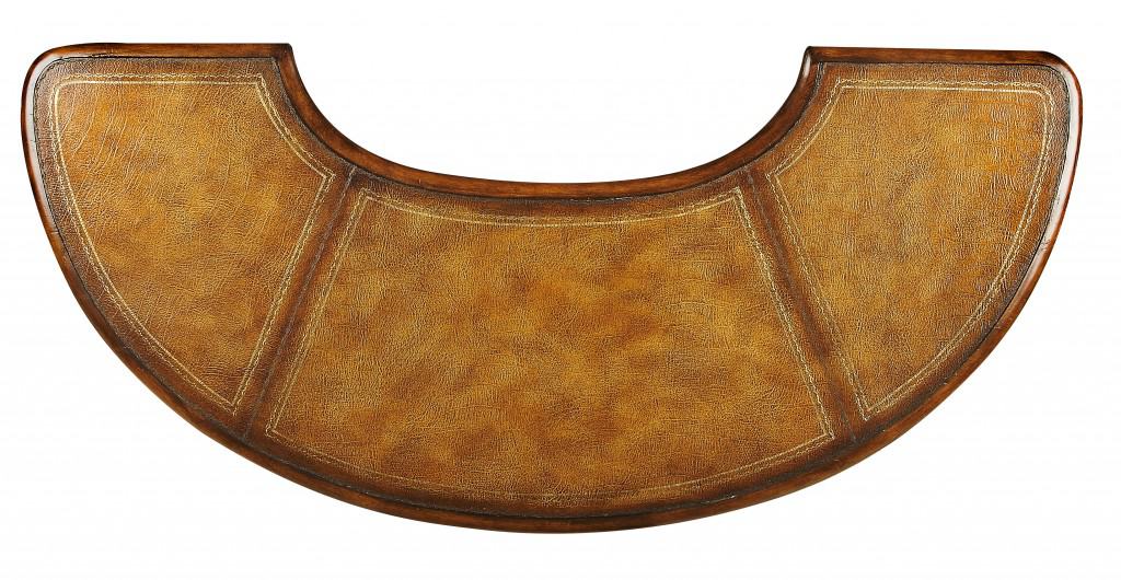 48 Inch Crescent Shape Leather Top Writing Desk 2 48 Inch Crescent Shape Leather Top Writing Desk - Image 2