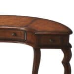 48 Inch Crescent Shape Leather Top Writing Desk 12 48 Inch Crescent Shape Leather Top Writing Desk