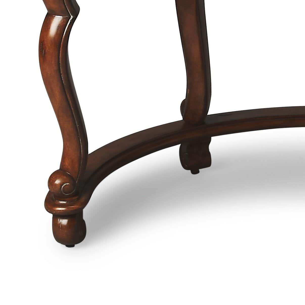 48 Inch Crescent Shape Leather Top Writing Desk 6 48 Inch Crescent Shape Leather Top Writing Desk - Image 6