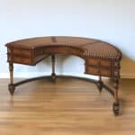Dark Brown Solid Wood Kidney Writing Desk 60 Inch 4 Dark Brown Solid Wood Kidney Writing Desk 60 Inch