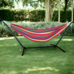 Tropical Stripe Two Person Hammock With Stand