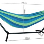 Blue And Green Stripe Two Person Hammock With Stand