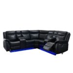 Black Polyester Blend Power Reclining L Shaped Corner Sectional 8 Black Polyester Blend Power Reclining L Shaped Corner Sectional