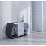 White and Grey Multi-Tone Buffet With Drawers and Shelves 5 White and Grey Multi-Tone Buffet With Drawers and Shelves