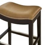 31-Inch Tan and Espresso Backless Faux Leather Bar Stool