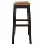 31-Inch Tan and Espresso Backless Faux Leather Bar Stool