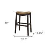 31-Inch Tan and Espresso Backless Faux Leather Bar Stool