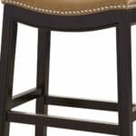 26-Inch Tan and Espresso Backless Solid Wood Bar Stool