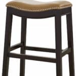 26-Inch Tan and Espresso Backless Solid Wood Bar Stool