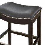 31-Inch Gray and Espresso Backless Faux Leather Bar Stool 14 31-Inch Gray and Espresso Backless Faux Leather Bar Stool