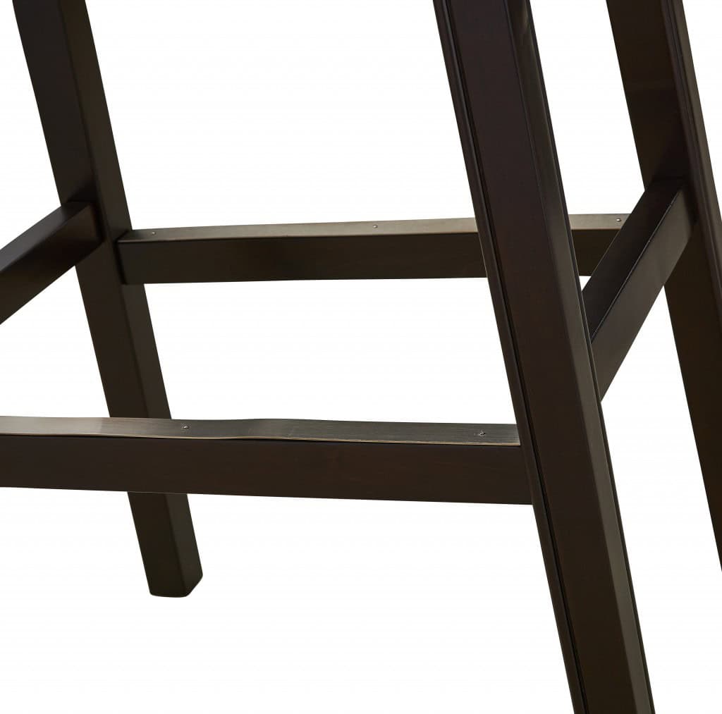 31-Inch Gray and Espresso Backless Faux Leather Bar Stool 7 31-Inch Gray and Espresso Backless Faux Leather Bar Stool - Image 7