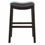31-Inch Gray and Espresso Backless Faux Leather Bar Stool 12 31-Inch Gray and Espresso Backless Faux Leather Bar Stool