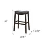 31-Inch Gray and Espresso Backless Faux Leather Bar Stool 16 31-Inch Gray and Espresso Backless Faux Leather Bar Stool