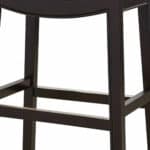 26-Inch Gray and Espresso Backless Faux Leather Bar Stool