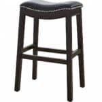 31-Inch Black and Espresso Solid Wood Backless Bar Stool