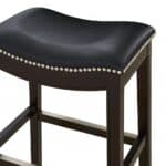 31-Inch Black and Espresso Solid Wood Backless Bar Stool