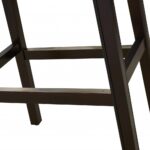 31-Inch Black and Espresso Solid Wood Backless Bar Stool