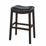31-Inch Black and Espresso Solid Wood Backless Bar Stool