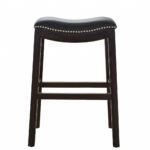 26-Inch Black and Espresso Backless Solid Wood Bar Stool 11 26-Inch Black and Espresso Backless Solid Wood Bar Stool
