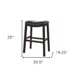 26-Inch Black and Espresso Backless Solid Wood Bar Stool 16 26-Inch Black and Espresso Backless Solid Wood Bar Stool