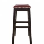 26 Inch Dark Red and Espresso Backless Counter Height Bar Stool 13 26 Inch Dark Red and Espresso Backless Counter Height Bar Stool