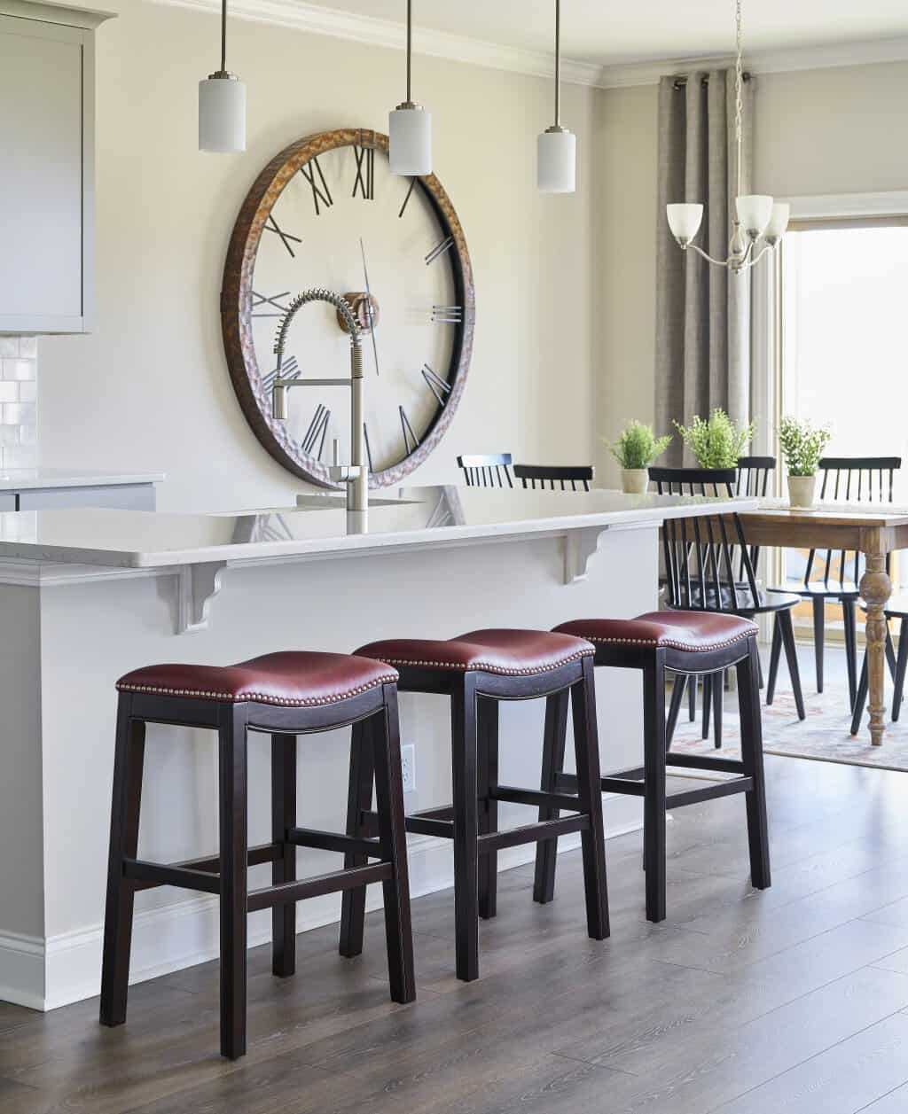 26 Inch Dark Red and Espresso Backless Counter Height Bar Stool 8 26 Inch Dark Red and Espresso Backless Counter Height Bar Stool - Image 8