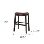 26 Inch Dark Red and Espresso Backless Counter Height Bar Stool 18 26 Inch Dark Red and Espresso Backless Counter Height Bar Stool