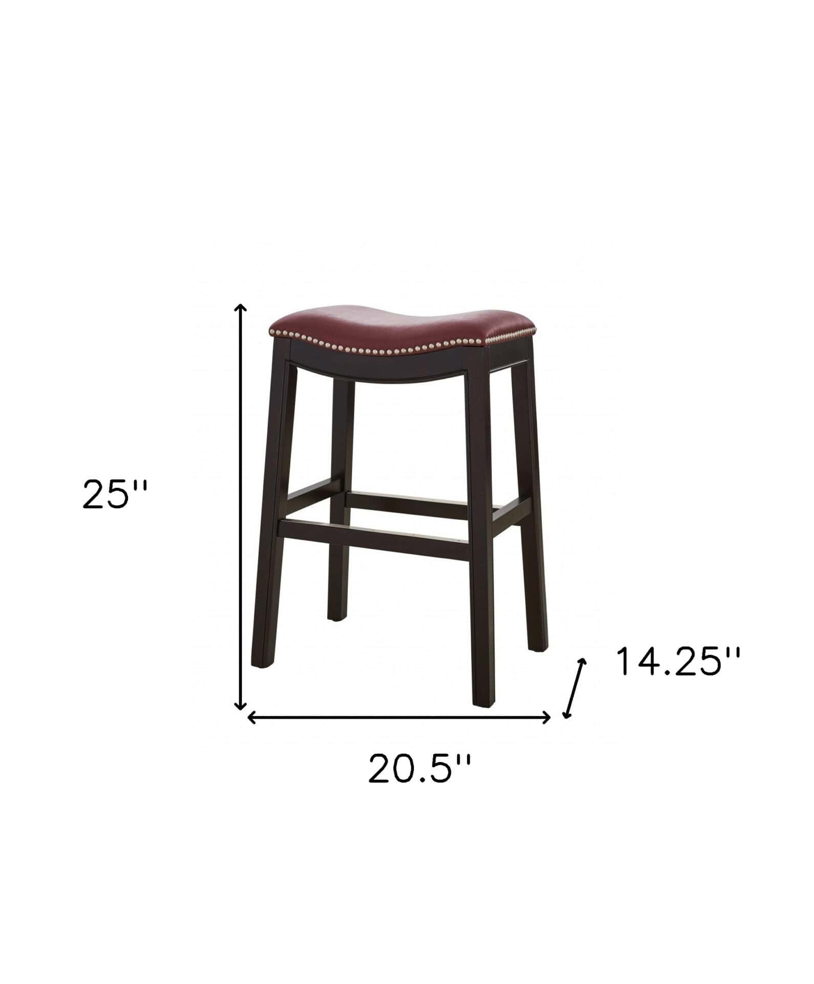 26 Inch Dark Red and Espresso Backless Counter Height Bar Stool 9 26 Inch Dark Red and Espresso Backless Counter Height Bar Stool - Image 9