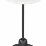 White Marble Top Side Table with Black Cast Aluminum Base 11 White Marble Top Side Table with Black Cast Aluminum Base
