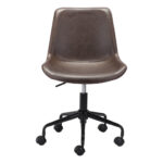 Brown and Black Adjustable Faux Leather Swivel Office Chair 10 Brown and Black Adjustable Faux Leather Swivel Office Chair