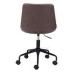 Brown and Black Adjustable Faux Leather Swivel Office Chair 15 Brown and Black Adjustable Faux Leather Swivel Office Chair