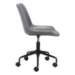 35.2-Inch Gray Faux Leather Adjustable Swivel Office Chair 13 35.2-Inch Gray Faux Leather Adjustable Swivel Office Chair