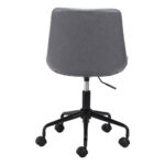 35.2-Inch Gray Faux Leather Adjustable Swivel Office Chair 14 35.2-Inch Gray Faux Leather Adjustable Swivel Office Chair