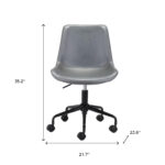 35.2-Inch Gray Faux Leather Adjustable Swivel Office Chair 16 35.2-Inch Gray Faux Leather Adjustable Swivel Office Chair